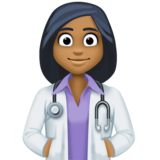 女卫生员：中黑肤色emoji素材一 160x160像素