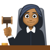 女法官：中黑肤色emoji素材一 160x160像素