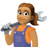 女机械工：中等肤色emoji素材一 160x160像素