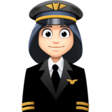 女飞行员：浅肤色emoji素材一 160x160像素