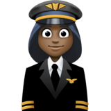 女飞行员：深色肤色emoji素材一 160x160像素