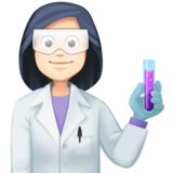 女科学家:浅肤色emoji素材一 160x160像素