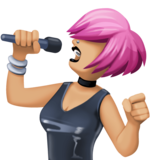 女歌手：中浅肤色emoji素材一 160x160像素