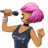 女歌手：中等肤色emoji素材一 160x160像素