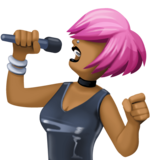 女歌手：中黑肤色emoji素材一 160x160像素