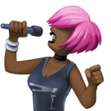 女歌手：深色肤色emoji素材一 160x160像素