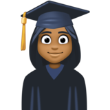 女学生：中黑肤色emoji素材一 160x160像素