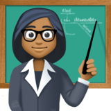 女老师：中黑肤色emoji素材一 160x160像素