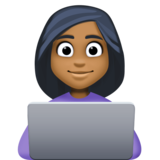 女工程师：中黑肤色emoji素材一 160x160像素