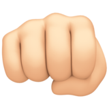 迎面而来的拳头：浅肤色emoji素材一 160x160像素