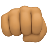 迎面而来的拳头：中等肤色emoji素材一 160x160像素