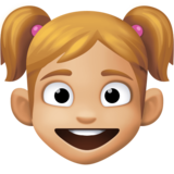 女孩：中等浅肤色emoji素材一 160x160像素