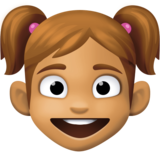 女孩：中等肤色emoji素材一 160x160像素