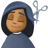 理发师：中等深色肤色emoji素材一 160x160像素