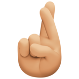 交叉的手指、比心：中等浅肤色emoji素材一 160x160像素