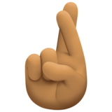 交叉的手指、比心：中等肤色emoji素材一 160x160像素