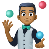 玩杂耍的人:中等深色肤色emoji素材一 160x160像素