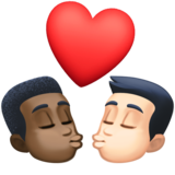 亲吻: 男人男人较深肤色较浅肤色emoji素材一 160x160像素