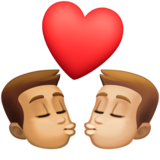 亲吻: 男人男人中等肤色中等-浅肤色emoji素材一 160x160像素