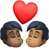 亲吻: 成人成人较深肤色中等-深肤色emoji素材一 160x160像素