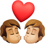 亲吻: 成人成人中等肤色中等-浅肤色emoji素材一 160x160像素