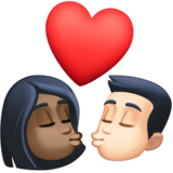 亲吻: 女人男人较深肤色较浅肤色emoji素材一 160x160像素