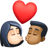 亲吻: 女人男人较浅肤色中等-深肤色emoji素材一 160x160像素
