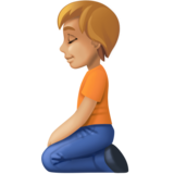 下跪者：中浅肤色emoji素材一 160x160像素