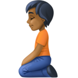 下跪者：中黑肤色emoji素材一 160x160像素