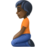 下跪者：深色肤色emoji素材一 160x160像素