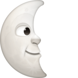 最后四分之一的月亮脸emoji素材一 160x160像素