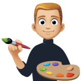 男艺术家：中浅肤色emoji素材一 160x160像素
