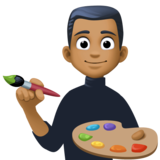 男艺术家：中黑肤色emoji素材一 160x160像素