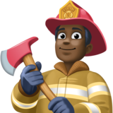 消防员：深色肤色emoji素材一 160x160像素