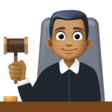 男法官：中黑肤色emoji素材一 160x160像素