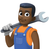 男机械工：深色肤色emoji素材一 160x160像素