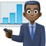 男士办公室工作人员：深色肤色emoji素材一 160x160像素