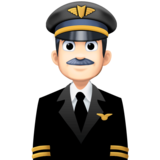 男飞行员：浅肤色emoji素材一 160x160像素