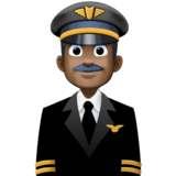 男飞行员：深色肤色emoji素材一 160x160像素