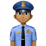男警官：中黑肤色emoji素材一 160x160像素