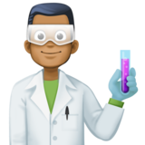 男科学家：中黑肤色emoji素材一 160x160像素