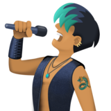 男歌手：中等肤色emoji素材一 160x160像素