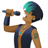 男歌手：中黑肤色emoji素材一 160x160像素