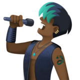 男歌手：黑肤色emoji素材一 160x160像素