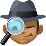 男侦探：中黑肤色emoji素材一 160x160像素