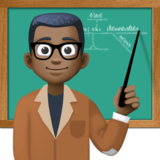 男老师：黑肤色emoji素材一 160x160像素