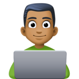 男技术员：中黑肤色emoji素材一 160x160像素