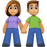 男女牵手：中等肤色emoji素材一 160x160像素