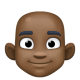 男士：深色肤色，秃顶emoji素材一 160x160像素