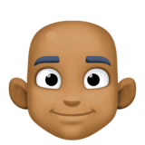 男士：中黑肤色，秃顶emoji素材一 160x160像素